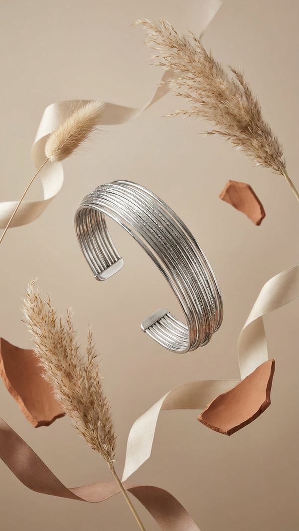 Multi-Strand Cuff Bangle Bracelet