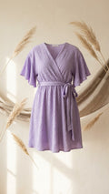 Textured Wrap Mini Dress