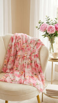 Blush Garden Floral V-Neck Mini Dress
