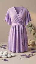 Textured Wrap Mini Dress