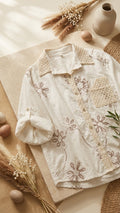 Boho Floral Embroidered Crochet Shirt