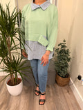 Layered 2-in-1 Striped Sweatshirt