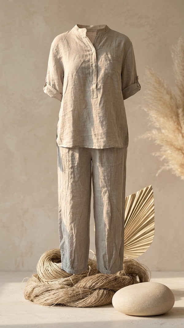 Linen Coord Set - Top & Trousers