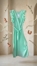 Ruffled Pleated Maxi Dress